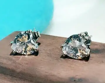 YTF14 925 Silver Core Zircon Ear Nails Simple Inserted Lady Earrings | Stud