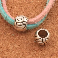 rose flower big hole beads 300pcs zinc alloy dangle fit european bracelets jewelry diy l1365 8 5x8 5x6 5mm