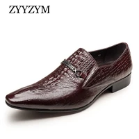 zyyzym mens formal shoes crocodile leather shoes european business pointed one step shoes large size eur 38 48