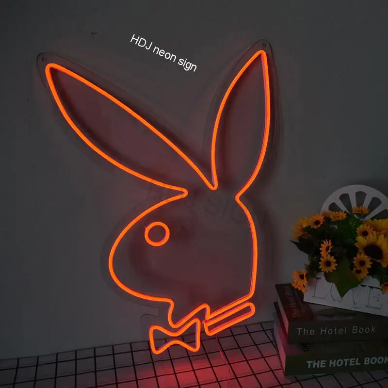 Неоновая светодиодная вывеска Playboy Bunny на заказ Декор стен для спальни бара