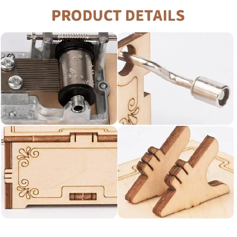 Деревянная 3D Музыкальная Шкатулка В Форме арфа ручной работы модель головоломки