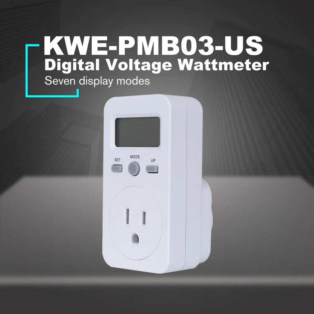 US plug KWE-PMB03 розетка цифровой Напряжение ваттметр Потребляемая мощность ватт счетчик энергии AC анализатор электроэнергии монитор - Цвет: US plug