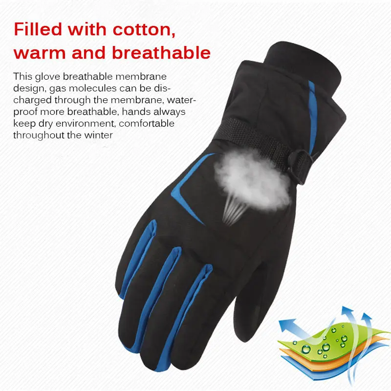 

Cold-Proof Ski Gloves Ski Gloves 2-Piece Ski Gloves Furry Waterproof Touch Screen Design Non-Slip Negative 30 Degrees Waterproof