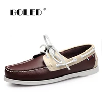 natural leather men shoes handmade waterproof boat shoes men outdoor autumn driving loafers moccasins anti skid lazy shoes flats