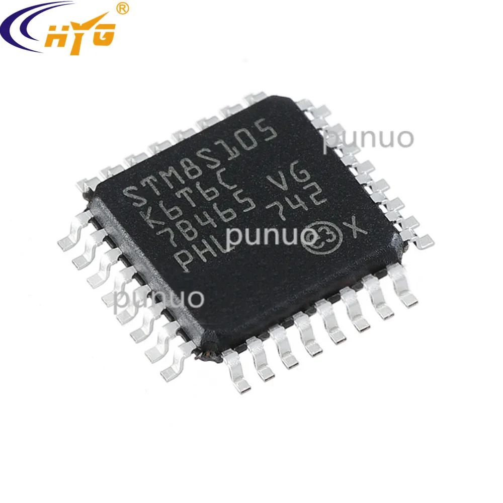 Оригинальный аутентичный STM8S105K6T6C Инкапсуляция QFP32 2 95-5 5 В 8b MCU ADC 32 КБ флэш-чип