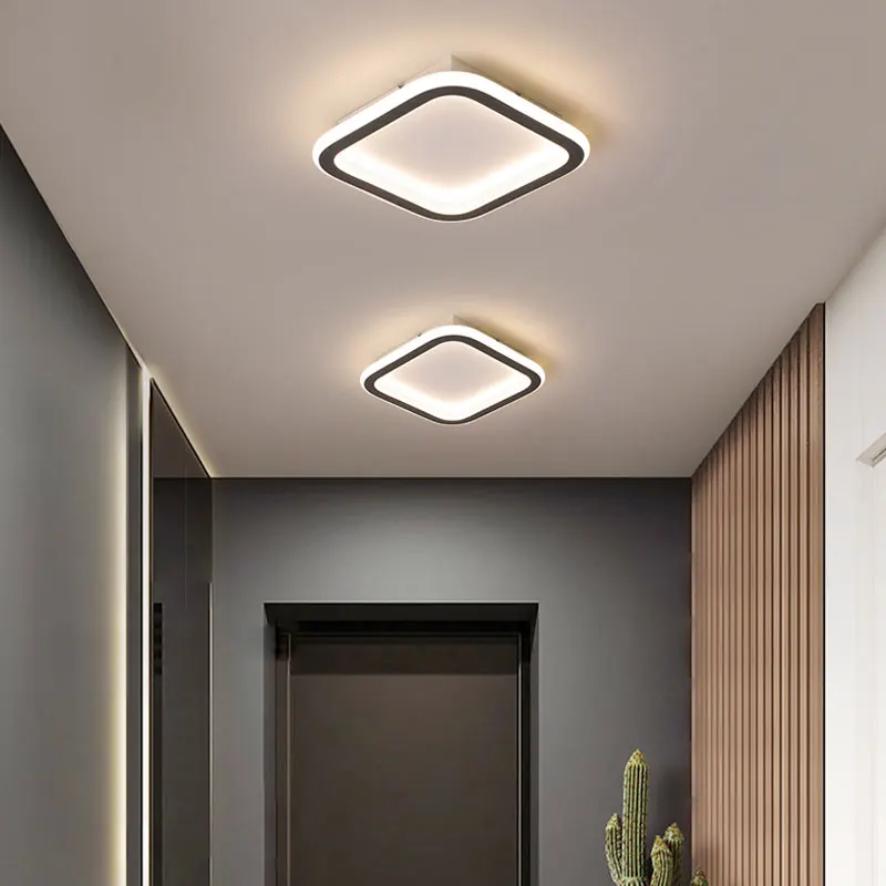 Luz LED para pasillo, luz nórdica de entrada, simple y moderna, cuadrada, para porche y balcón