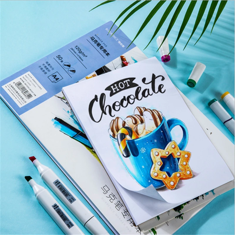 

Eval Marker Pen Paper Professional Watercolor Paper 50pages Hand Painted Sketch Graffiti Book for Artist Student Supplies