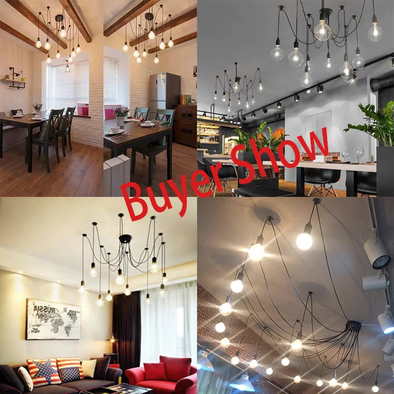 

Modern Pendant Lights E27 Spider Pendant Lamp Retro Vintage Edison Bulb Hanging Lamp DIY Fixtures Indoor Home Decoration Light