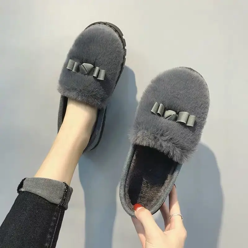 

2020 Shoes Women Winter WarmFlat Shoes Casual Loafers Slip on Women's Flats Plush Shoes Sequin Women's Shoes