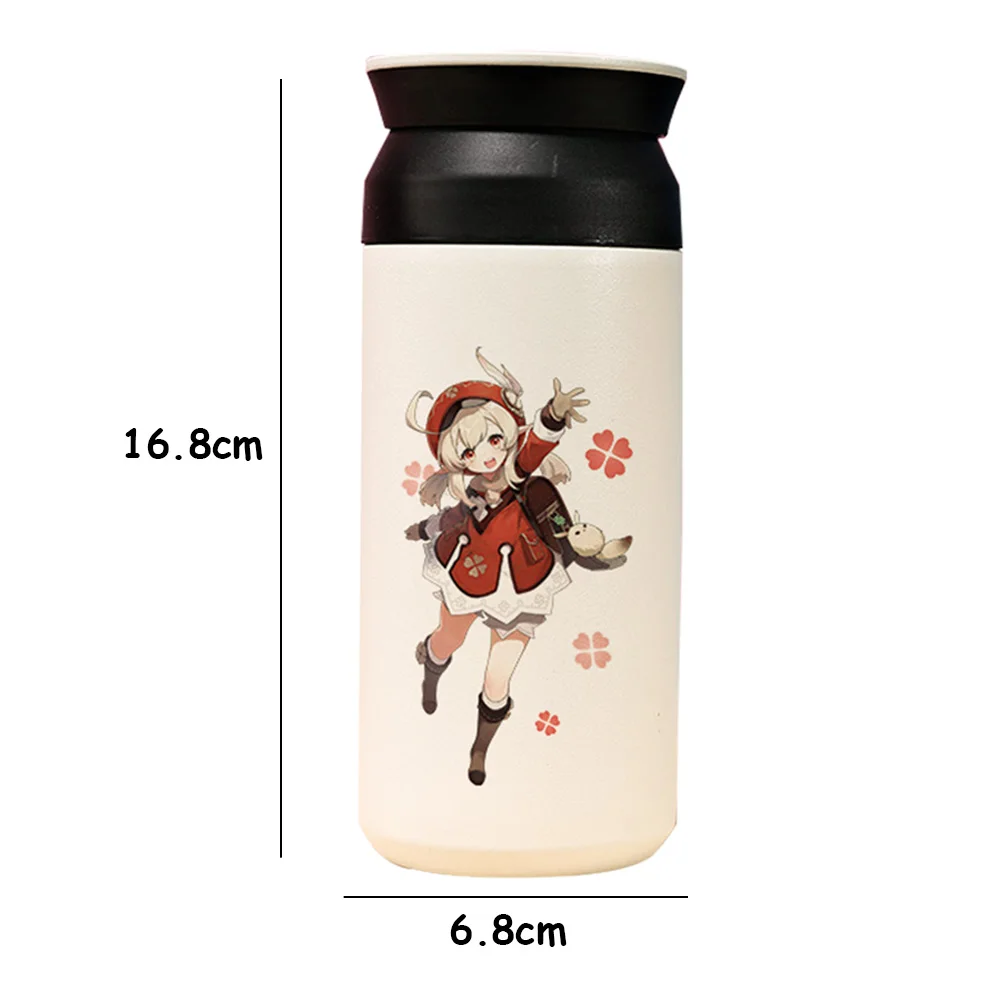 

Anime Genshin Impact Cosplay Thermos Cups Keqing Qiqi Keli Fischl Traveler Cartoon Character Fans Toy Collection Props