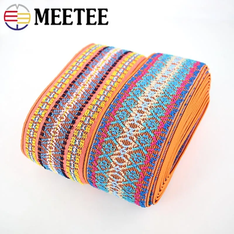 3 метра 5-6 см эластичная лента в этническом стиле жаккардовая декоративная