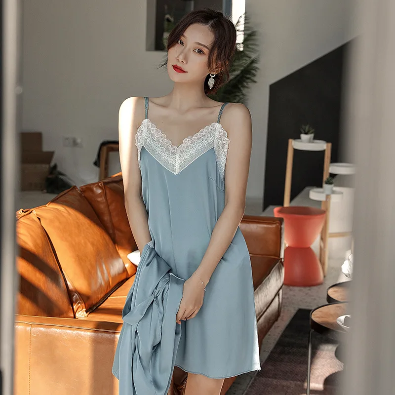 Женская ночная сорочка из двух частей в европейском и американском стиле