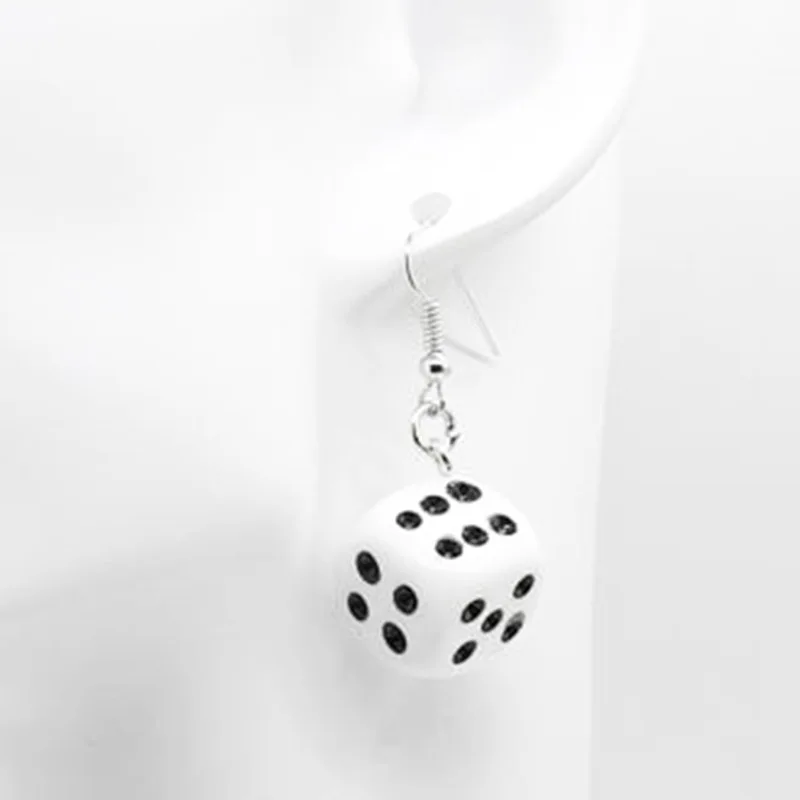 Забавная 3D кость подвеска серьги кисточка казино для женщин карамельный цвет