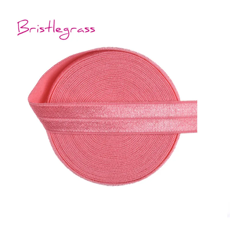 Watermelon BRISTLEGRASS 2, 5 ярдов, 5/8 дюйма, 15 мм, одноцветная блестящая эластичная лента для волос, повязка для волос, платье с повязкой, кружевная отделка, сделай сам, шитье, ремесло - Цвет: Watermelon