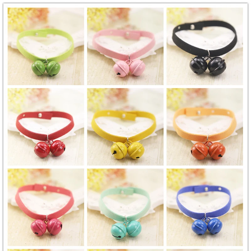 

Pure Hand-made Light Candy Color Cat Bell Collar Dog Collar Pet Supplies Teddy Bell Neck Collar