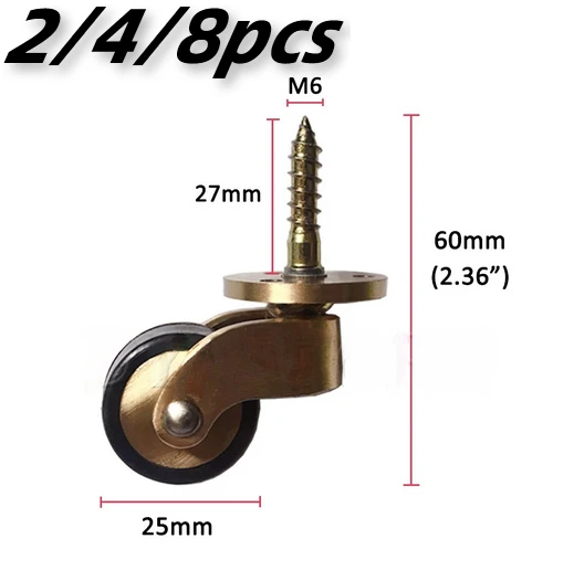 Универсальный колеса латунный сверхмощный мебель колесики с M6 стержень резьбой
