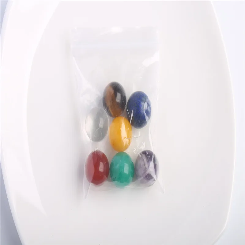 7pcs/Set Chakra Natural Stone Palm Crystal Healing Wicca Spirituality Reiki Generator Gemstones House Decor | Дом и сад