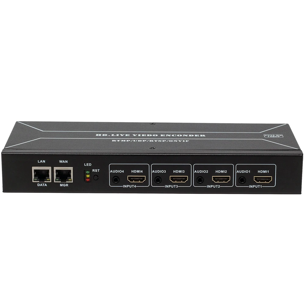 MPEG-4 H.264 HDMI к IP видео поток кодировщик прямая передача HD видео IPTV кодировщик 4 канала HDMI к HTTP RTSP RTMP кодировщик H264