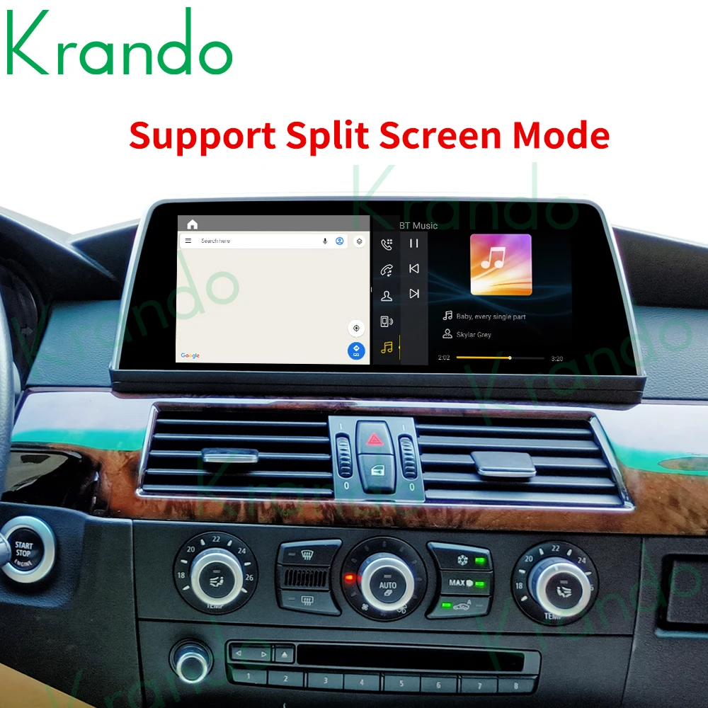 구매 Krando 안드로이드 퀄컴 스탠드 스크린 11.0 6G 128G 10.25 자동차 라디오, BMW 5 시리즈 E60 2005-2012 CIC CCC 무선 카플레이