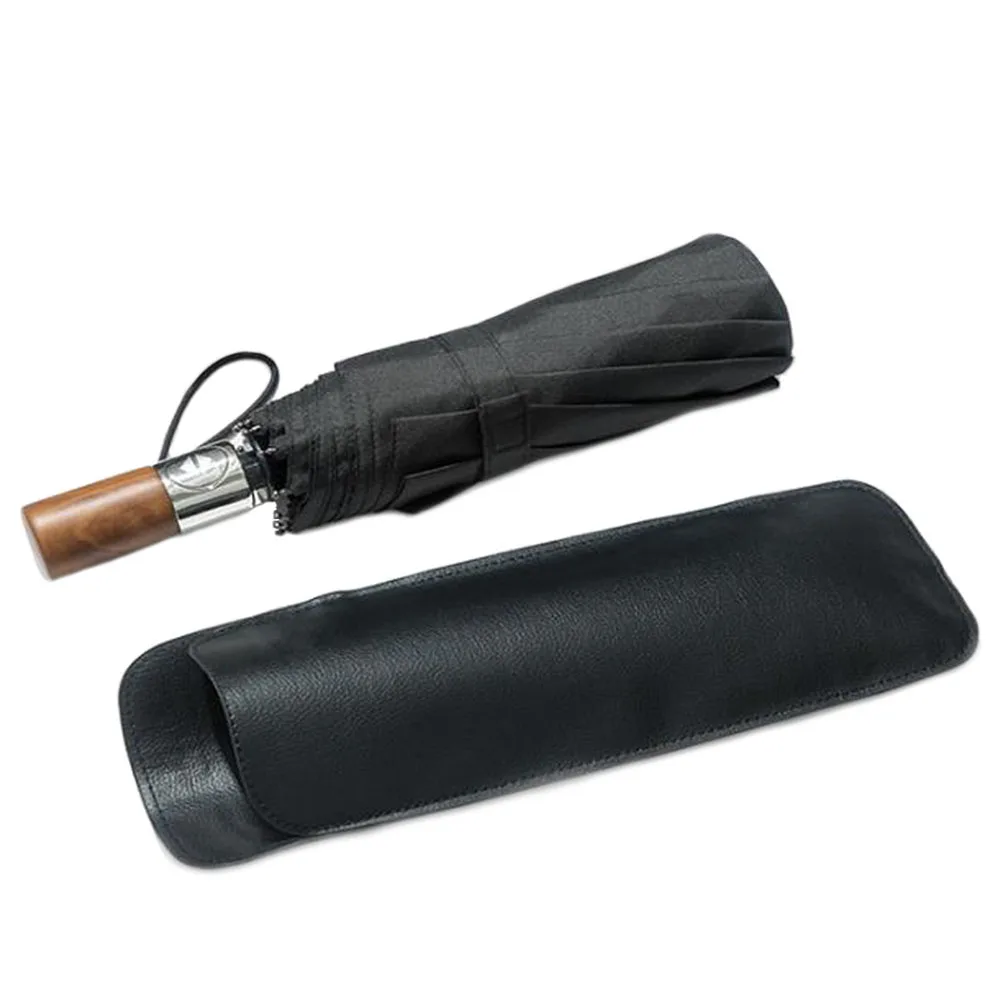 Складной автоматический зонт с деревянной ручкой защита от ветра и дождя для