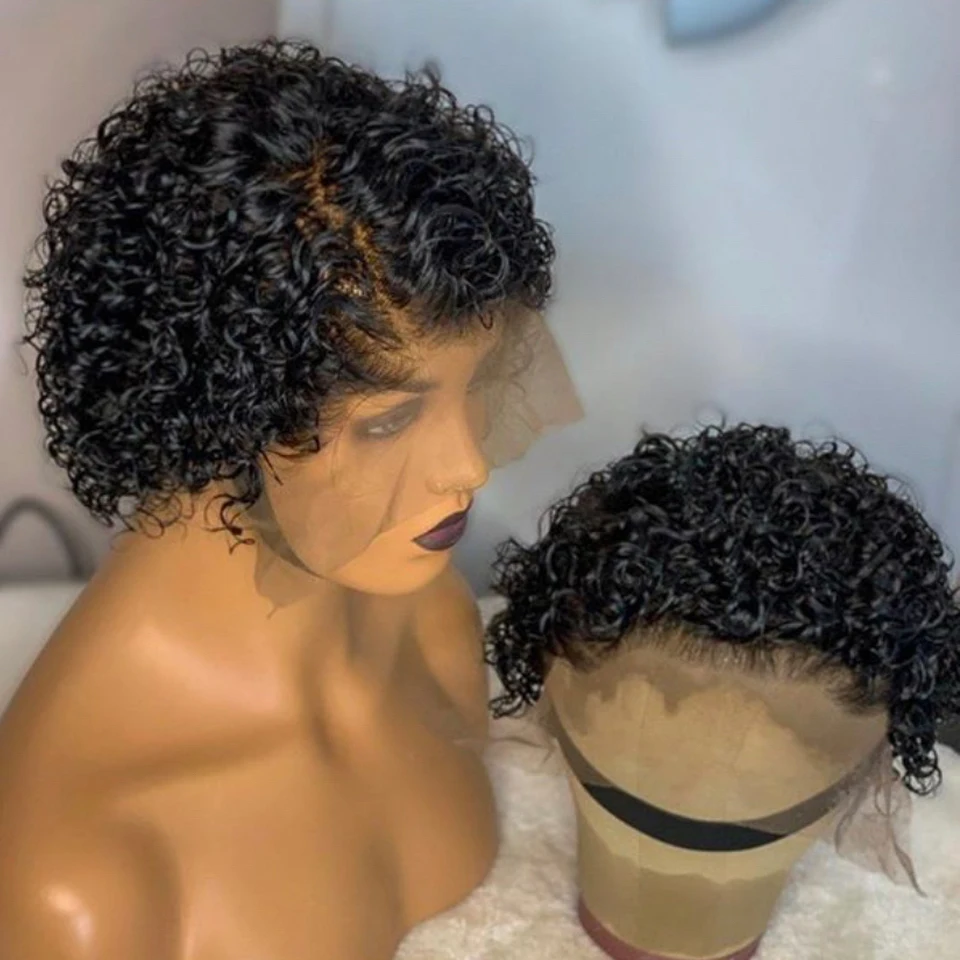 13х4 парики из человеческих волос на фронте шнурка для женщин парик Pixie Cut