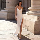 Платье-футляр для свадебной вечеринки Verngo Gitter 2021 пикантные платья невесты на тонких бретельках с высоким разрезом сбоку длинное официальное платье до пола