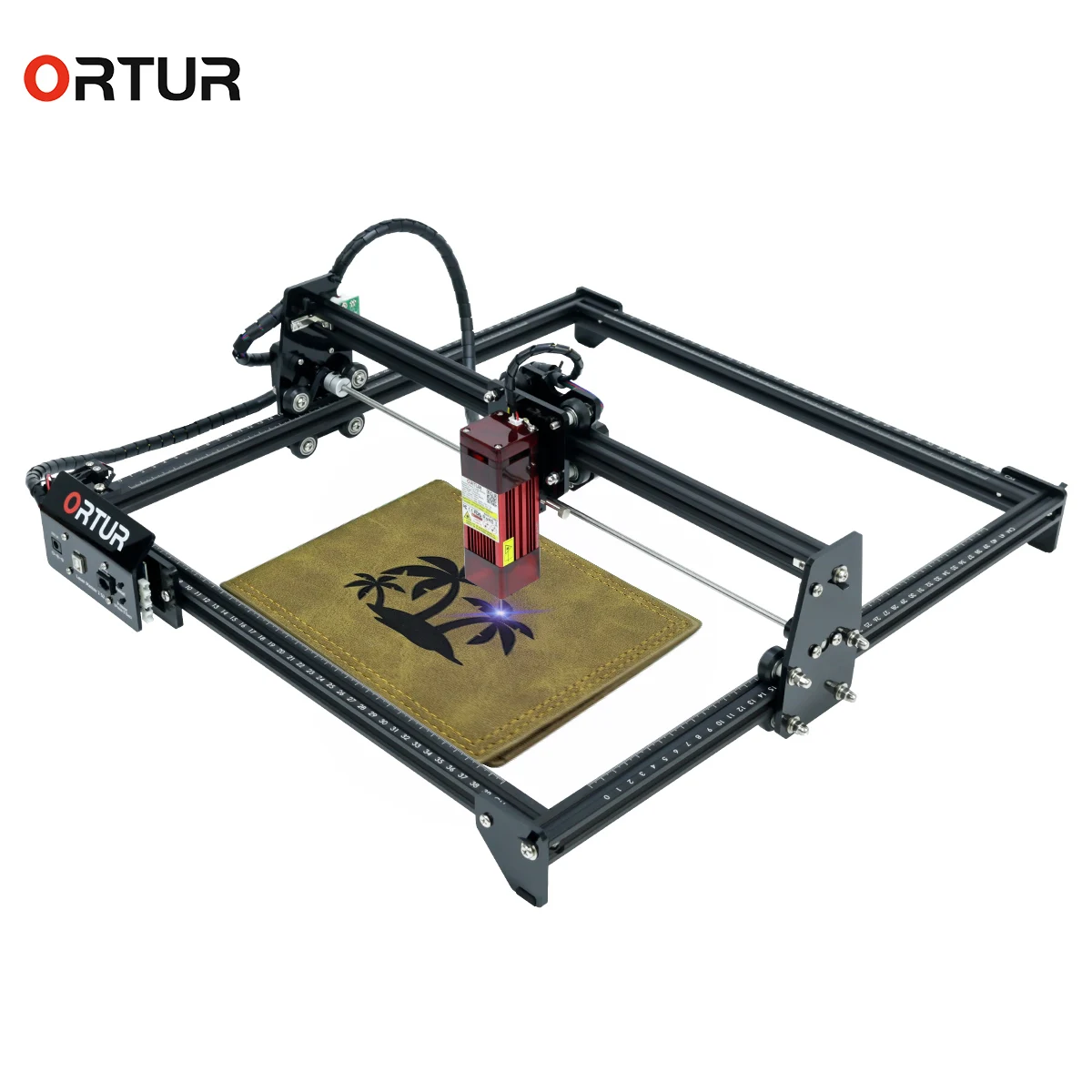 Лазерный маркировочный станок Ortur мощный Настольный лазер для работы с кожей и