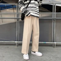 winter thick woolen pants mens fashion casual wide leg pants men streetwear loose korean style straight trousers mens m 5xl
