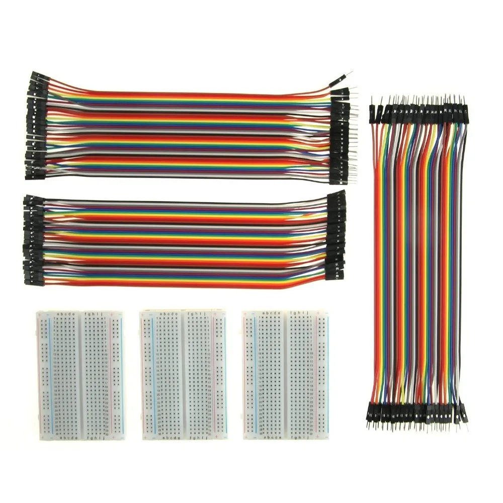 Набор макетных плат 400 Pin 120 шт. Джампер 20 см штекер гнездо для Arduino Raspberry Pi макетная