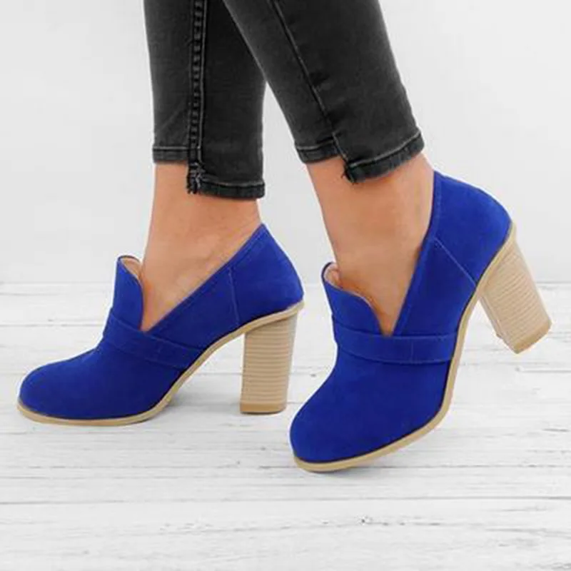 Новые женские ботинки из флока весенне-осенние для вечеринок эластичной ткани в