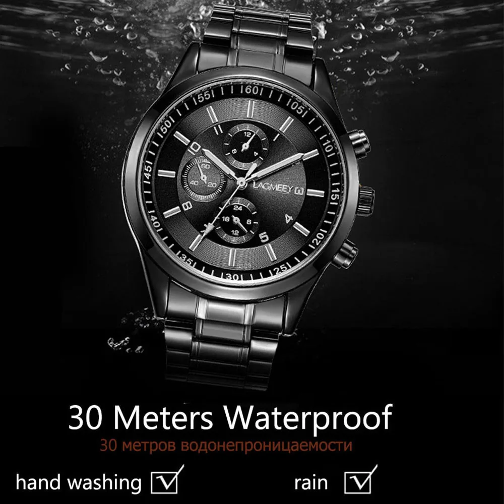 

2020 Fashion Mens Watches Stainless Steel Top Brand Luxury Sport Chronograph Quartz Watch Men Black Watch