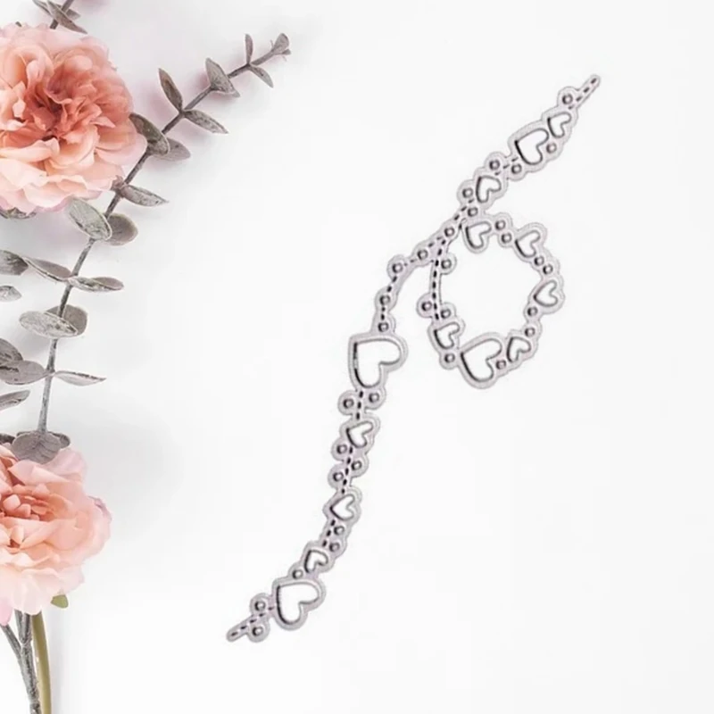 Новые Элегантные сердце форма Кружева углерода Сталь Трафаретный вырубной штамп