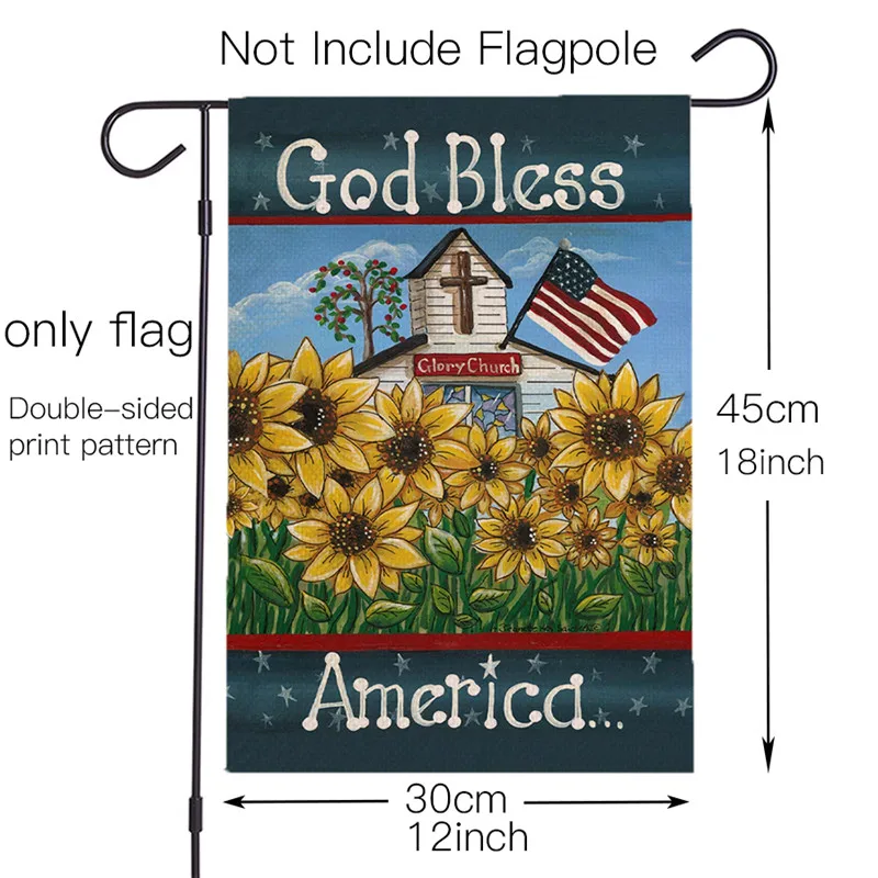

Classic Stars Animal Digital Printing Linen Flag American July 4th Garden Decor United States Independence Day Home Ornament