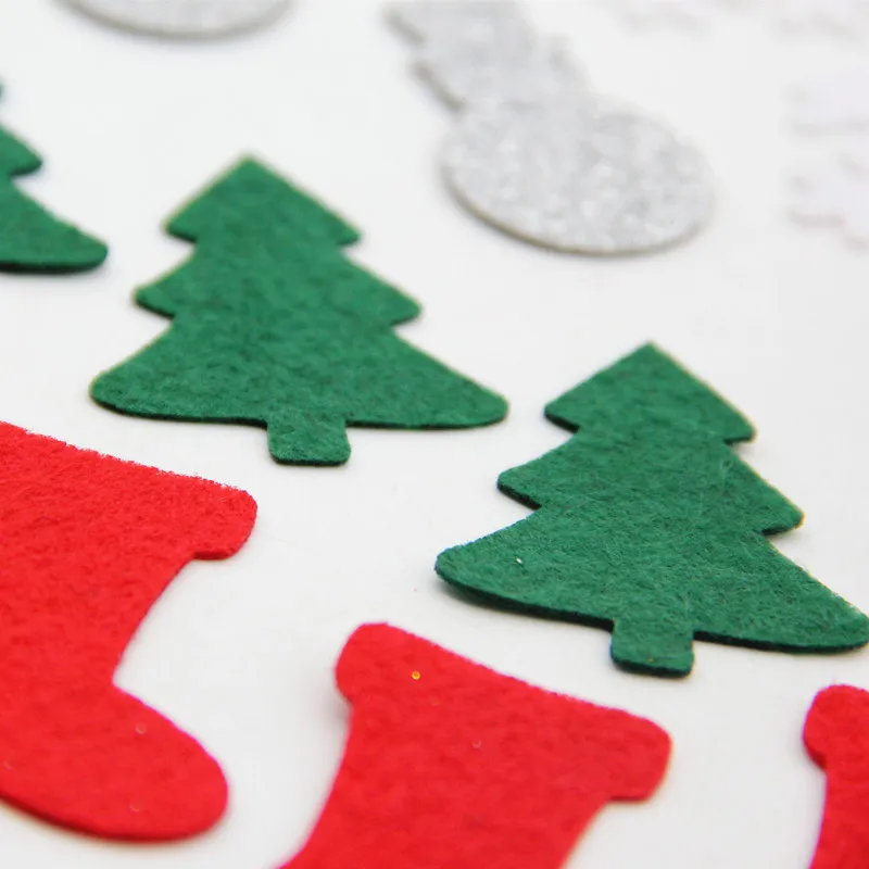 40 шт. рождественские войлочные нашивки Рождественская елка носок колокольчик