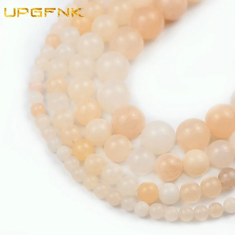 UPGFNK Круглые прокладки из натурального розового авантюрина свободные бусины для