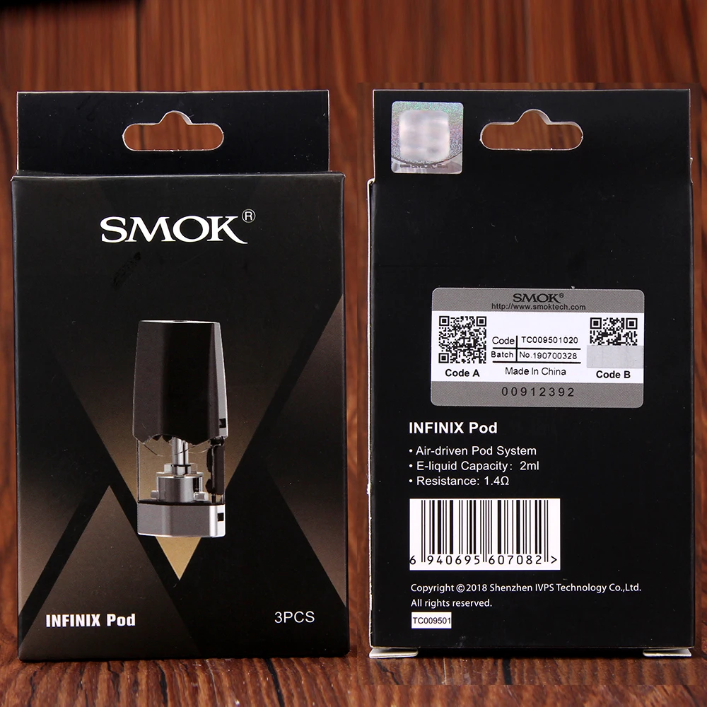 Оригинальный 15 шт. SMOK Infinix Pod с 2 мл Ёмкость & 1.4ohm катушки для Комплект Системы