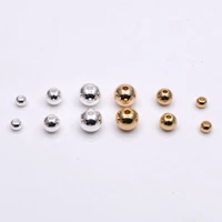original brass round ball shape beads metal copper beads plating gold color loose beads for jewelry making finding diy bracelet