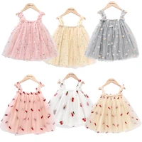 baby girl princess sleeveless tulle dress lovely little daisy cherry girls dresses kids summer party dress toddler dresses