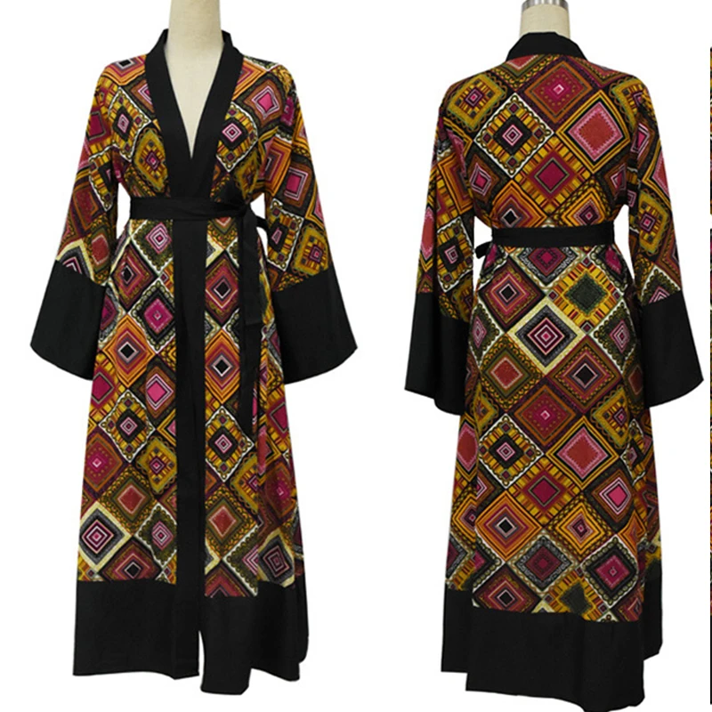 Женское длинное платье хиджаб Элегантное Длинное Платье с принтом Дубая в