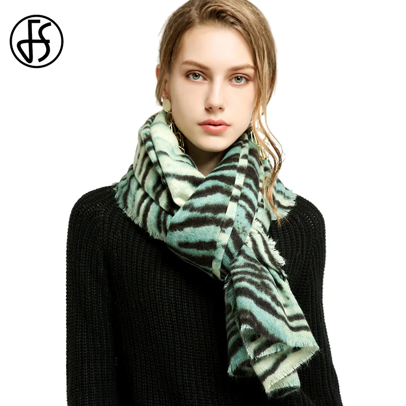 FS зима кашемир тигр животных печати шарф для женщин одеяло 2019 новый дизайнер