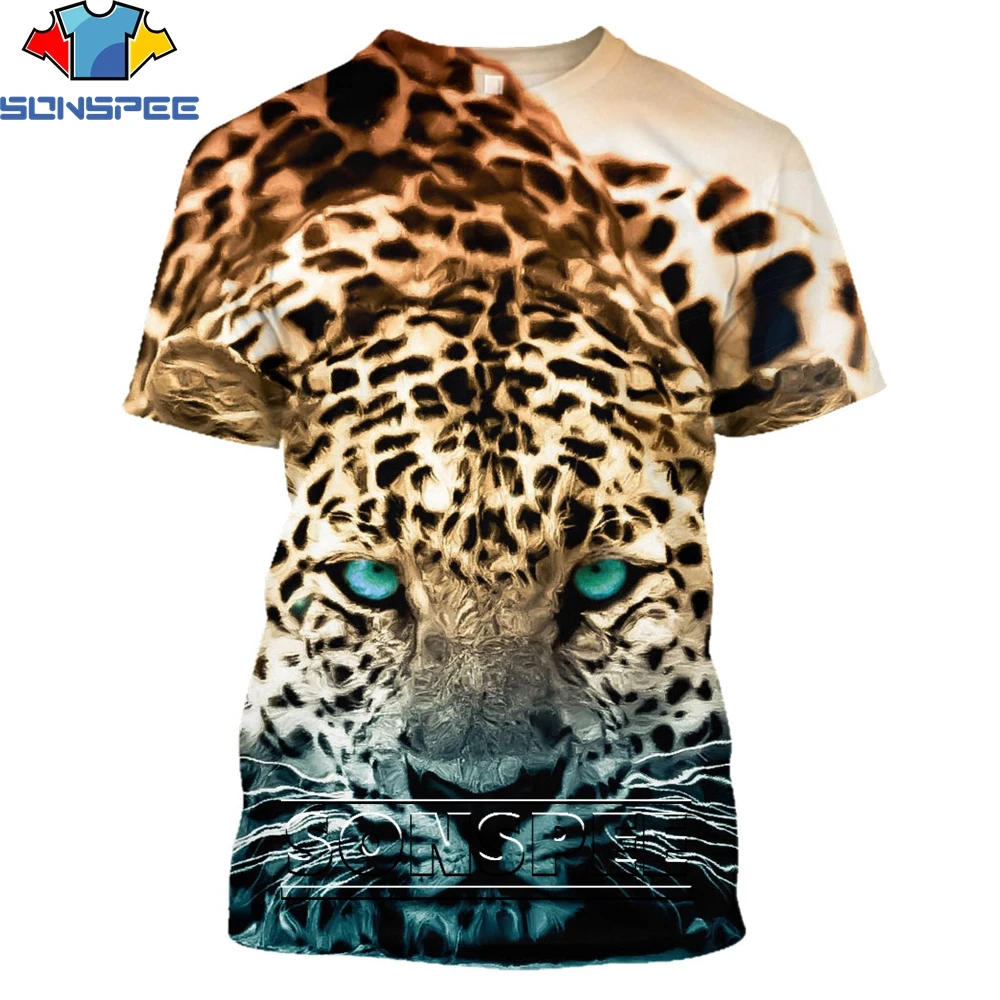 Футболка мужская с леопардовым принтом летняя|Мужские футболки| |