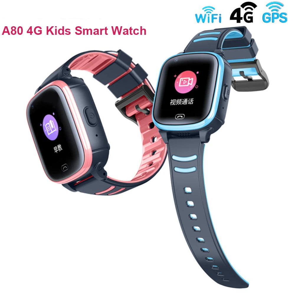 

European and African version A80 4G children's smart watch GPS WiFi SOS video call IP67 waterproof camera baby tracker