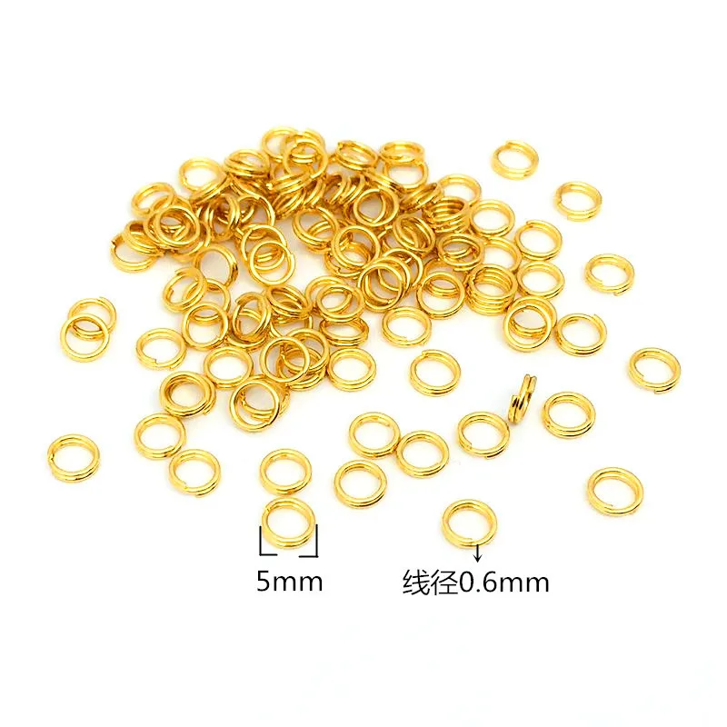 

Соединительное кольцо из нержавеющей стали 316L, 100 шт./лот, 5/6/7/8 мм, 0,6 мм, золотистого цвета, с двойной петлей, фурнитура для изготовления ювели...
