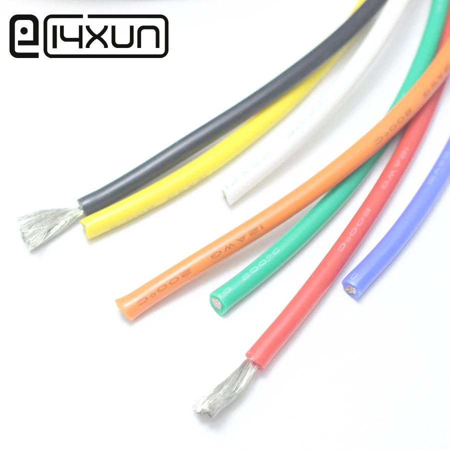 Ультрагибкий силиконовый провод 0 5 м 12AWG 3 4 мм2 высокотемпературный тестовый для