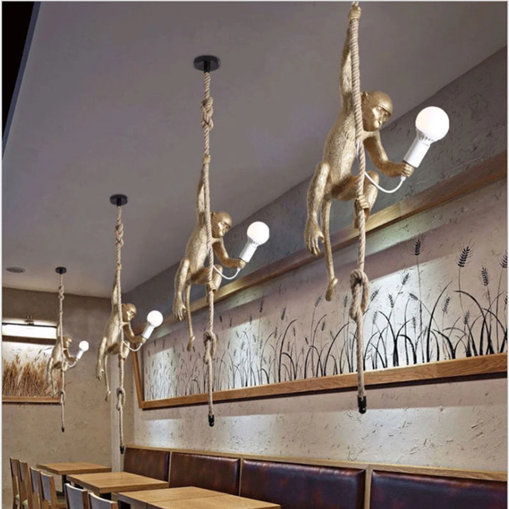

Современный художественный светодиодный подвесной светильник в виде обезьяны, декоративный светильник В индустриальном стиле, Скандинавс...