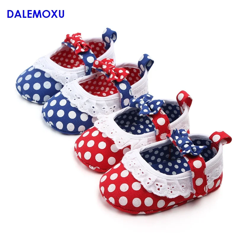 2019 повседневная детская вещь в горошек для девочки бант принцесса мягкая подошва