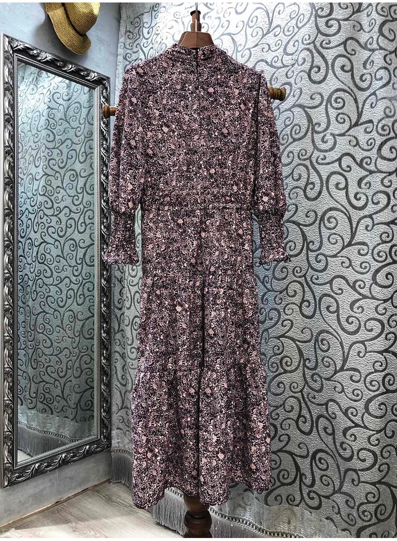 Женское платье с v образным вырезом элегантное винтажное до середины икры