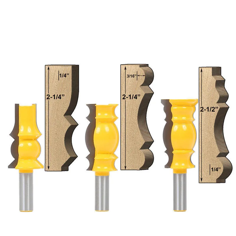 

1 шт. 1/4 "нож для поручня, потолочный нож, Формовочная фреза, насадка для двери, нож для деревообработки, резак для деревообработки, инструменты для деревообработки