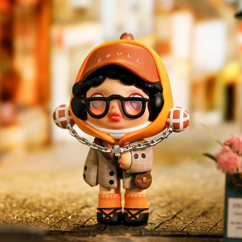 POPMART-figuras de acci&oacute;n binarias de la serie Skullpanda Hypepanda, mu&ntilde;eco de caja ciega, regalo de cumplea&ntilde;os para ni&ntilde;os-4