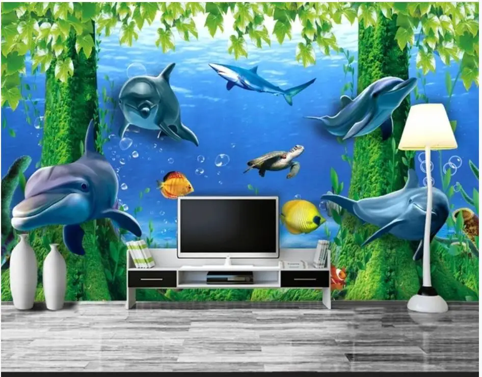 Пользовательские фотообои 3d Настенные обои фэнтези подводная страна чудес 3D